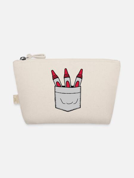 Chest pocket take wax crayons with you on the go - Organic Pouch - nature - Front