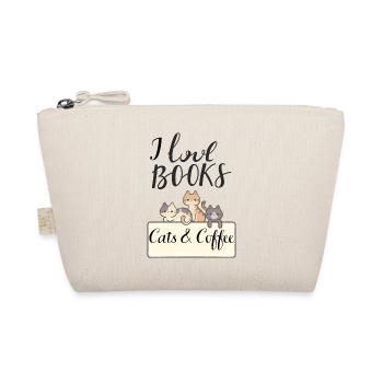 I love books, coffee and cats - Organic Pouch - nature - Front