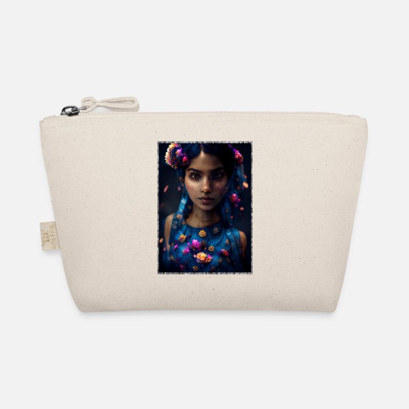 Wunderschönes farbenfrohes Blumenmädchen Bio-Täschchen