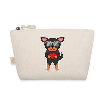 Lancashire Heeler with sunglasses and heart - Organic Pouch - nature - Front