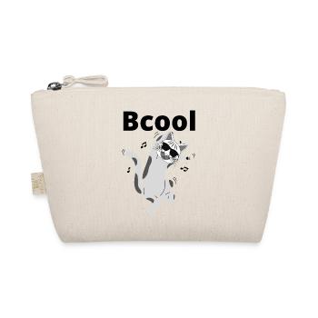 Groovy Grey Cat in Sunglasses - Organic Pouch - nature - Front