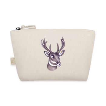 Deerhead in autumn Deer Antlers Goat Fawn 7 - Organic Pouch - nature - Front