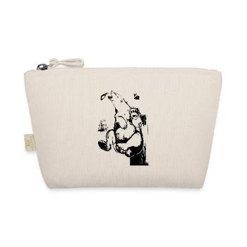 Bär jagt Lachs Fisch schwarzes Original Design - Bio-Täschchen - Natur - Vorne