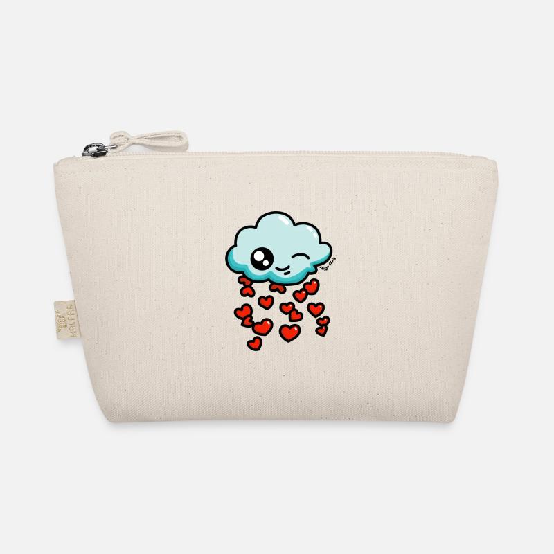 cloud rain hearts colors Organic Pouch