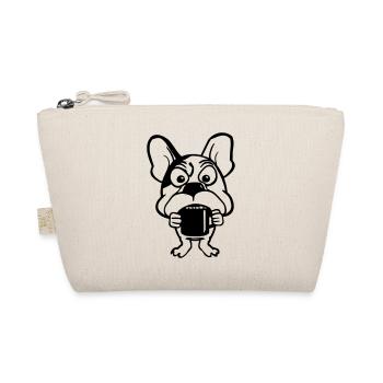 Chien avec tasse de café buveur de café idée cadeau - Trousse biologique - nature - Devant