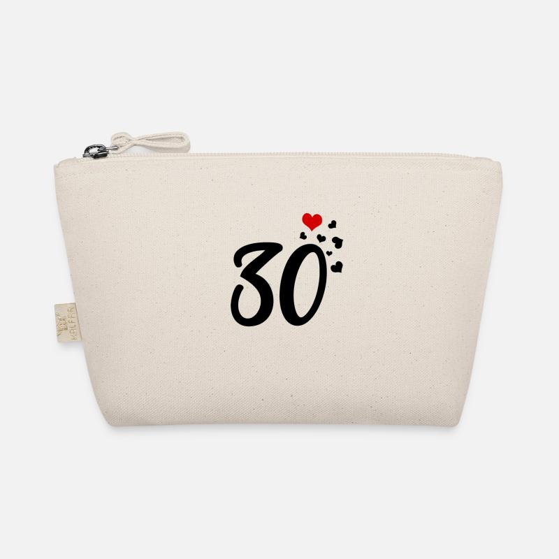 30 Herzen 30. Geburtstag Jubiläum - Bio-Täschchen - Natur
