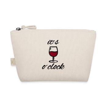 Wine o'clock Lustiges Motiv mit Weinglas - Bio-Täschchen - Natur - Vorne