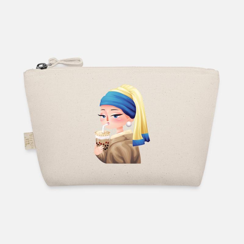 Bubble Tea and Pearl Earring Organic Pouch