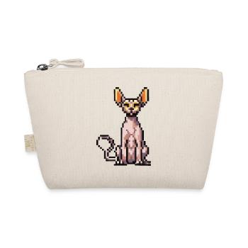 Katze Pixel Kunst Geschenkidee - Bio-Täschchen - Natur - Vorne