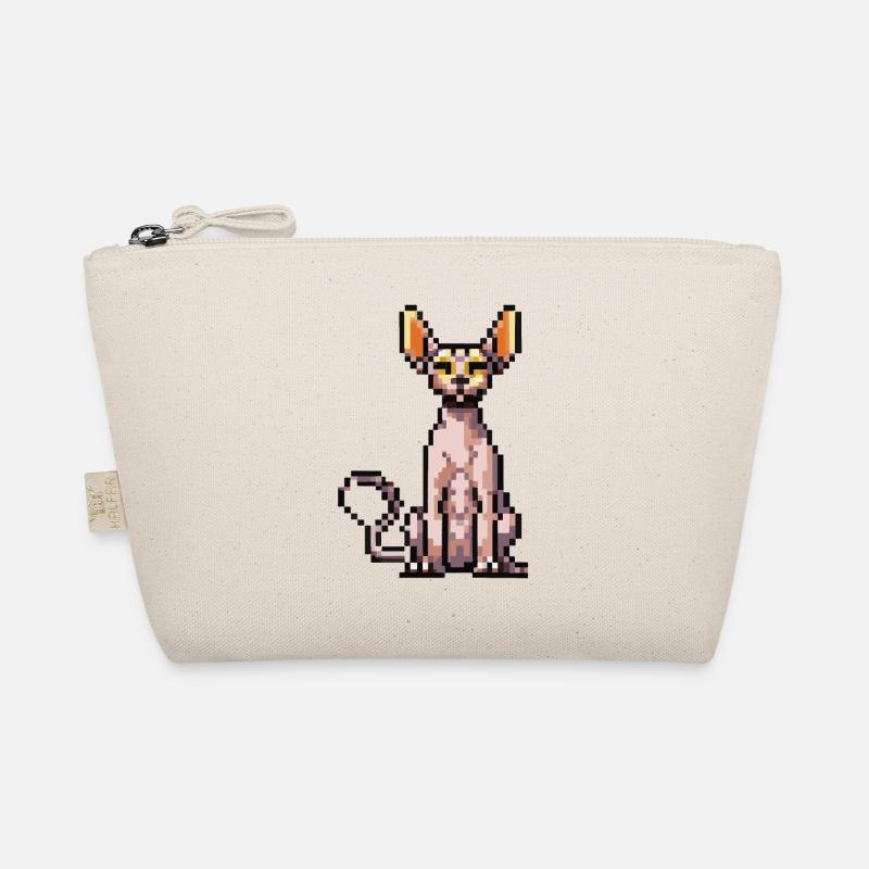 Katze Pixel Kunst Geschenkidee Bio-Täschchen