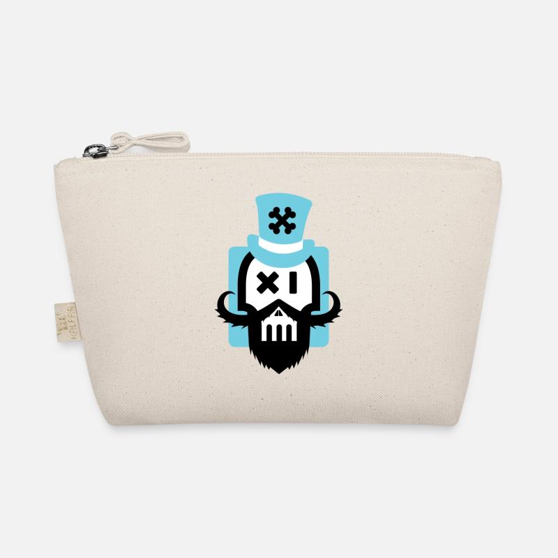 Bearded skull blue - Organic Pouch - nature