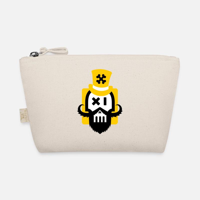 Bearded skull yellow Organic Pouch