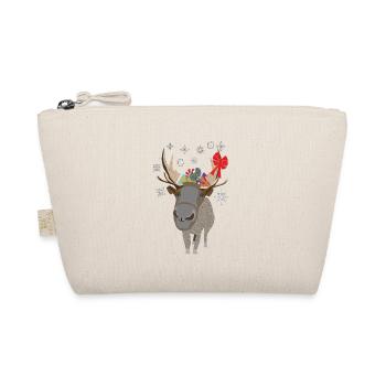 Winter reindeer with gifts - Organic Pouch - nature - Front