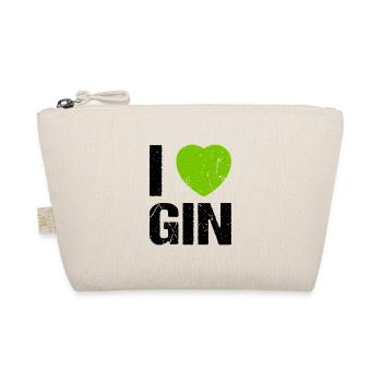 I love Gin Herz Ginliebhaber - Bio-Täschchen - Natur - Vorne