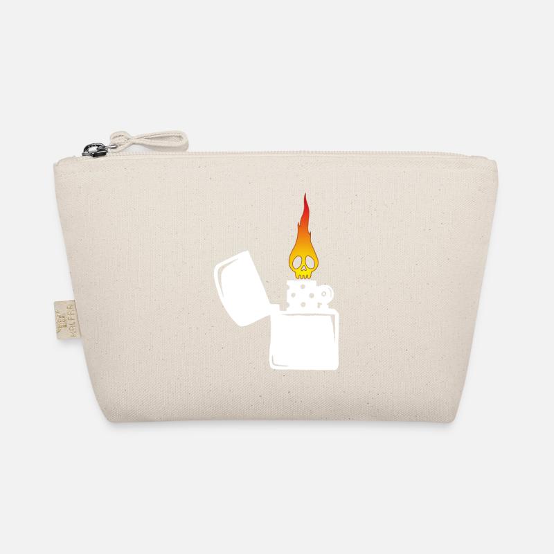 flaming skull and white lighter Organic Pouch