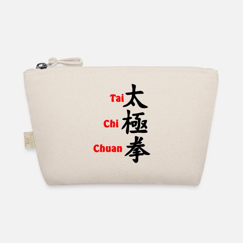tai ji quan script vertical with text red Organic Pouch