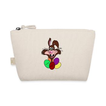 witziger Osterhase mit bunten Ostereiern - Bio-Täschchen - Natur - Vorne
