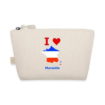 Frankreichkarte Flagge mit der Stadt Marseille - Bio-Täschchen - Natur - Vorne