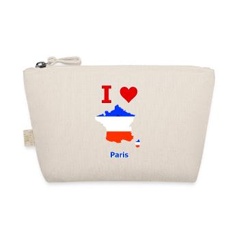 Frankreichkarte Flagge mit der Stadt Paris - Bio-Täschchen - Natur - Vorne