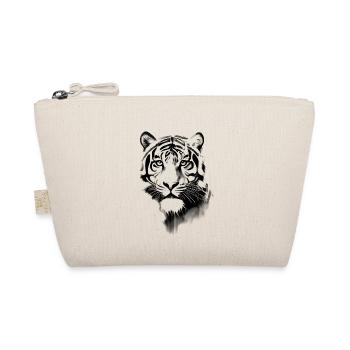 Tiger schwarz weiß - Bio-Täschchen - Natur - Vorne