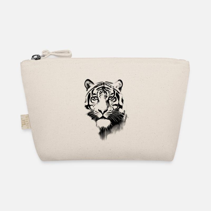 Tiger schwarz weiß Bio-Täschchen