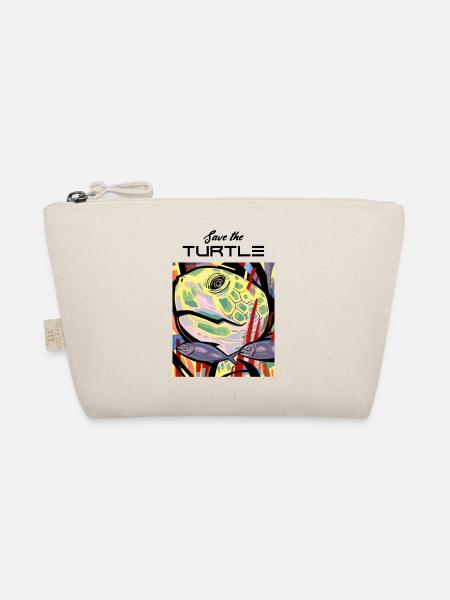 Turtle art work design - Bio-Täschchen - Natur
