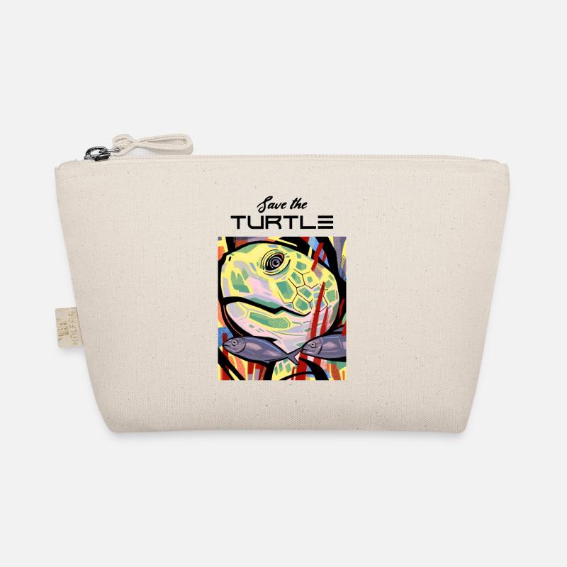 Turtle art work design - Bio-Täschchen - Natur