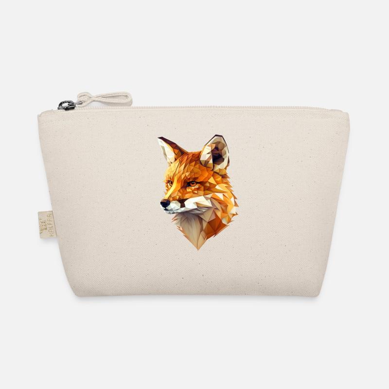 Polygon Fox in Warm Tones – Animal Art Organic Pouch