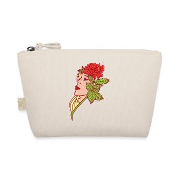 Die Frau und die Rose - Bio-Täschchen - Natur - Vorne
