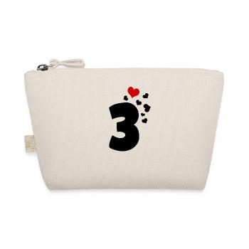 3 cœurs 3ème anniversaire - Trousse biologique - nature - Devant