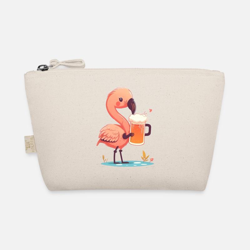 Sweet funny flamingo with beer Organic Pouch