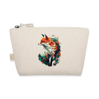 Fox Artwork Polygon Origami Orange Green Classy - Organic Pouch - nature - Front