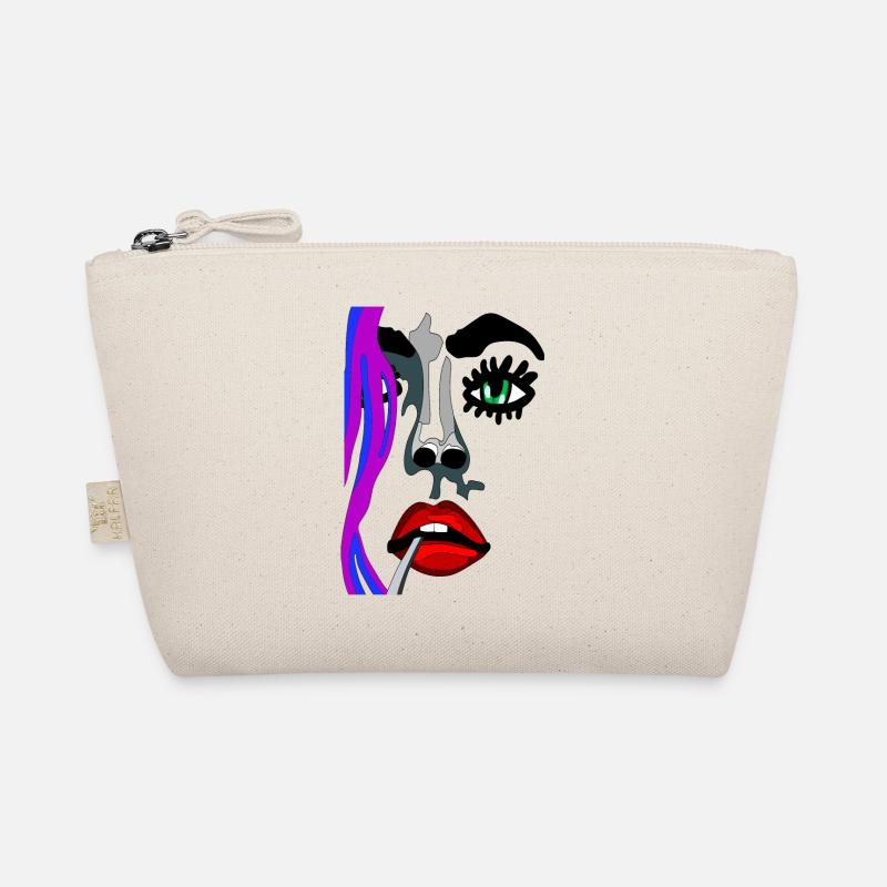 Eye open with red lips - fhscribble face Organic Pouch