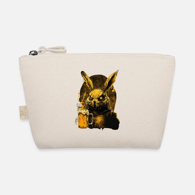 Cool crazy rabbit with beer Organic Pouch