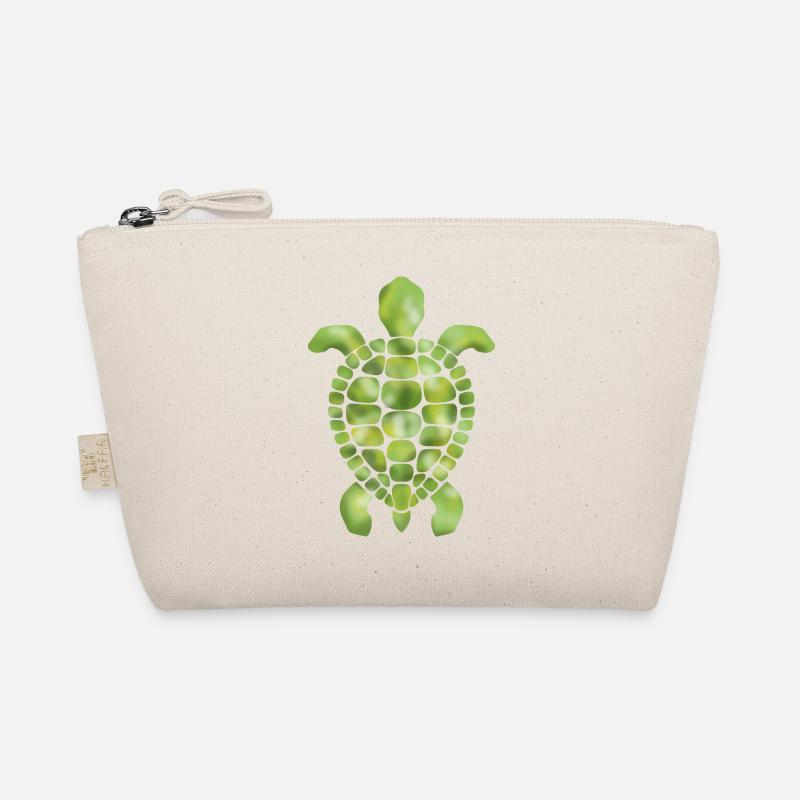 Green turtle mosaic pattern Organic Pouch
