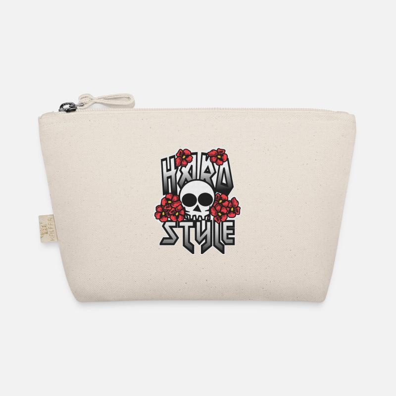 HARD STYLE in Blumen eingebetteter Schädel Bio-Täschchen
