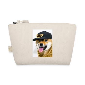 Cooler Hund mit Mütze - Bio-Täschchen - Natur - Vorne