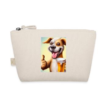 Lustiger Hund mit Bier - Bio-Täschchen - Natur - Vorne