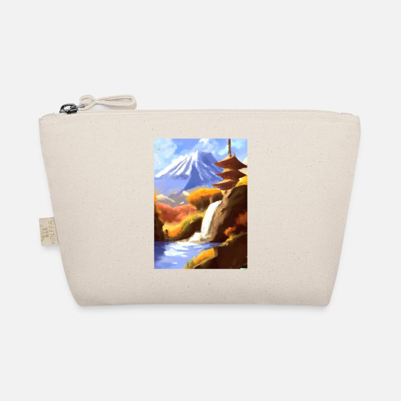 Japan Tower Wasserfall Gemälde Bio-Täschchen