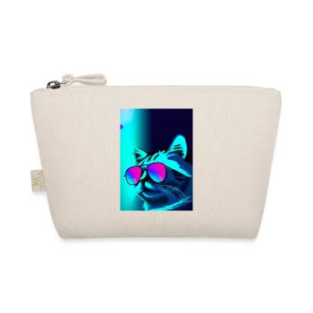 Katze mit Sonnenbrille - Bio-Täschchen - Natur - Vorne