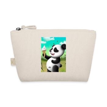 Panda mit Eiscreme - Bio-Täschchen - Natur - Vorne