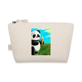 Panda mit Eiscreme - Bio-Täschchen - Natur - Vorne