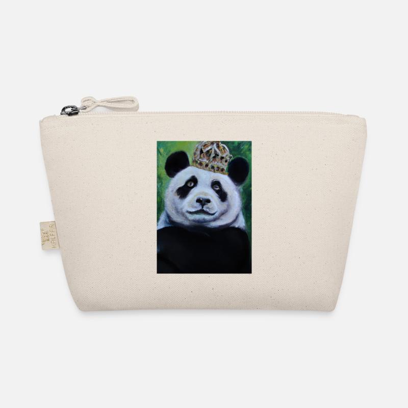 Panda mit Krone Ölgemälde Bio-Täschchen