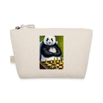 Panda spielt Schach - Bio-Täschchen - Natur - Vorne
