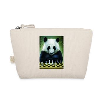Panda spielt Schach - Bio-Täschchen - Natur - Vorne