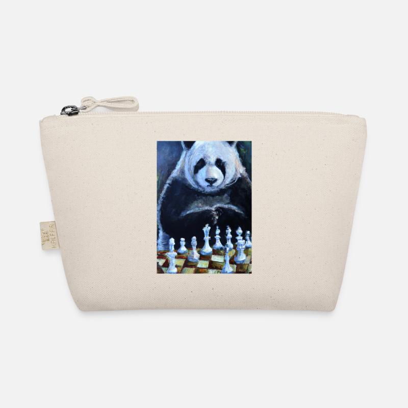 Panda spielt Schach - Bio-Täschchen - Natur