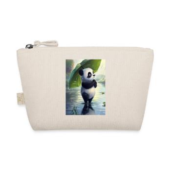 Panda mit Blattschirm - Bio-Täschchen - Natur - Vorne
