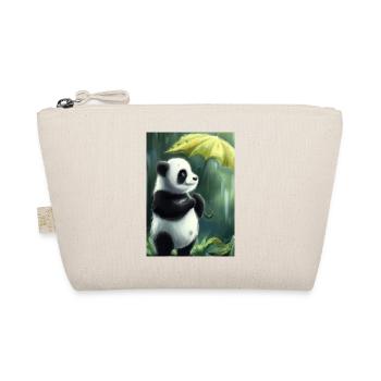Panda mit Blattschirm - Bio-Täschchen - Natur - Vorne
