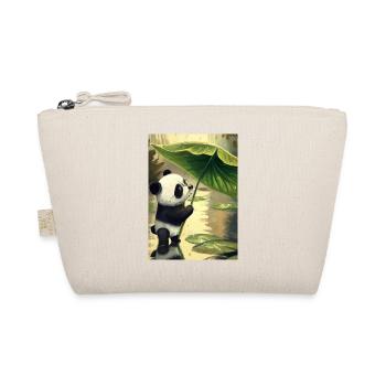 Panda mit Blattschirm - Bio-Täschchen - Natur - Vorne