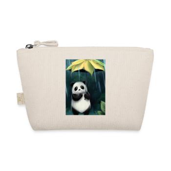 Panda mit Blattschirm - Bio-Täschchen - Natur - Vorne